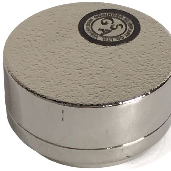 Godinger StainlessSteel Trinket TeddyBear Embossed Baby First Curl Round Box NEW - Picture 5 of 10